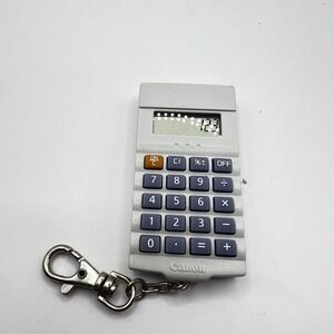 Vintage Canon KC-20 Mini Calculator Key Chain  1998 - WORKS